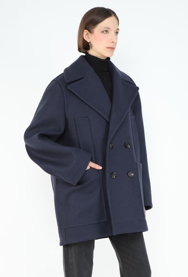 Bottega Veneta F/W 2022 Oversized Curved Peacoat - 4