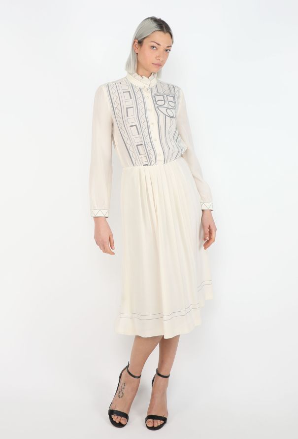 Louis Féraud 1993 Printed Silk Dress - 4