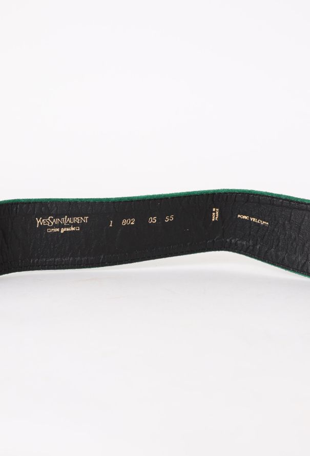 Saint Laurent Vintage Metallic Suede Belt - 4