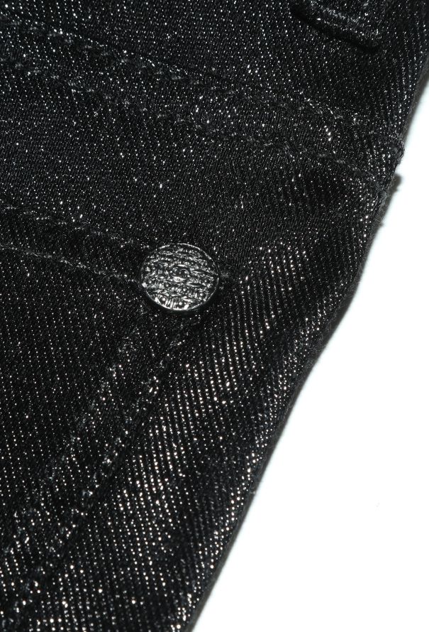 Chanel Iridescent Lamé 'CC' Jeans - 6