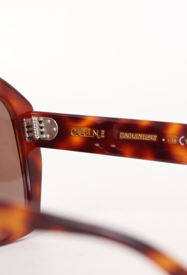 Céline Sculpted Tortoiseshell Sunglasses - 7