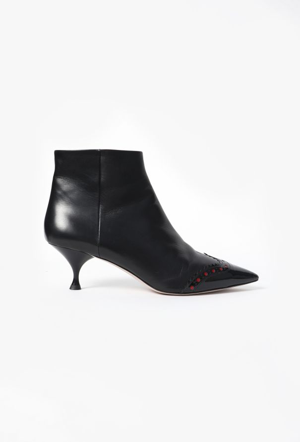 Miu Miu Brogue Patent Ankle Boots - 1