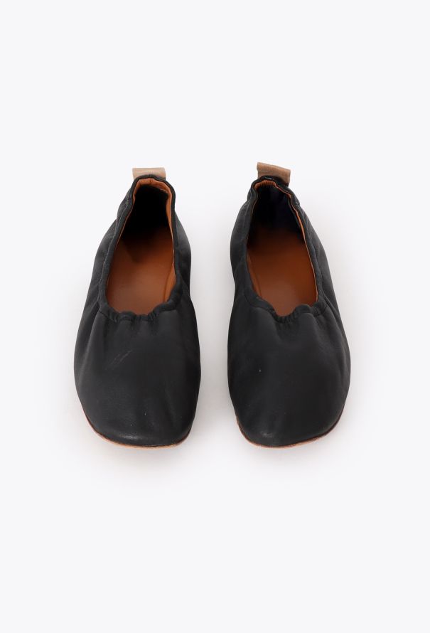 Céline S/S 2015 Leather Ballerina Flats Black - 3