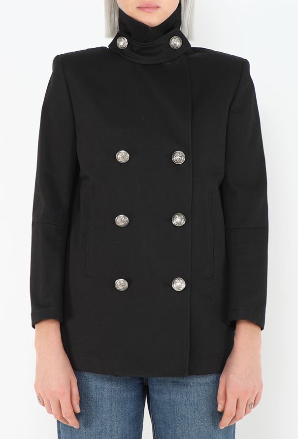 Balmain Classic Coat Of Arms Peacoat - 2
