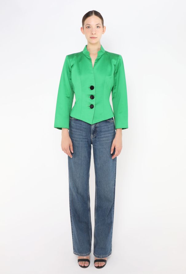 Saint Laurent 1992 Buttoned Satin Blazer - 2 Saint Laurent 1992 Buttoned Satin Blazer - 2
