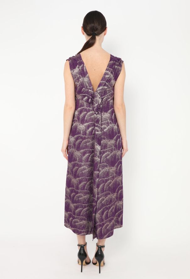 Dries Van Noten Iridescent Printed Chiffon Dress - 4 Dries Van Noten Iridescent Printed Chiffon Dress - 4