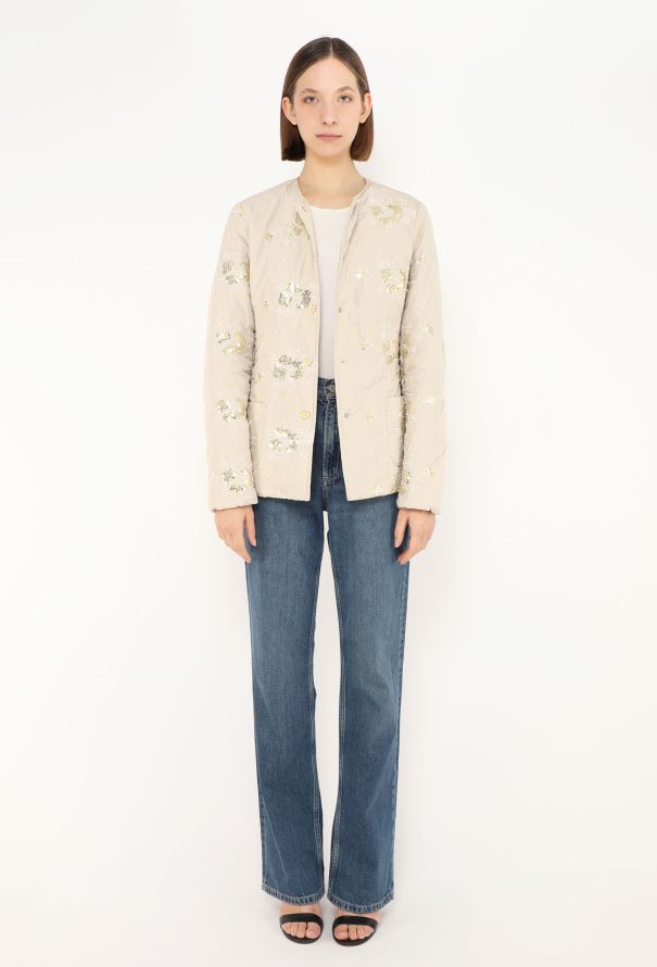 Dior 2002 Sequin Embroidered Duvet Jacket - 3 Dior 2002 Sequin Embroidered Duvet Jacket - 3