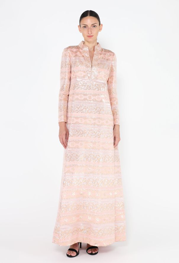 Malcom Starr 1960s Brocade Lamé Gown - 1