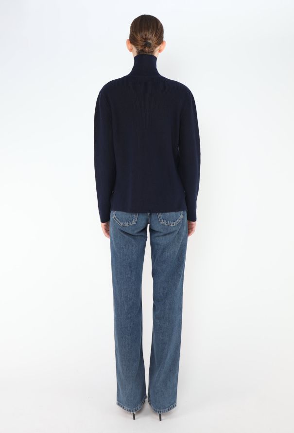 Céline Navy Turtleneck Zip Sweater - 4 Céline Navy Turtleneck Zip Sweater - 4