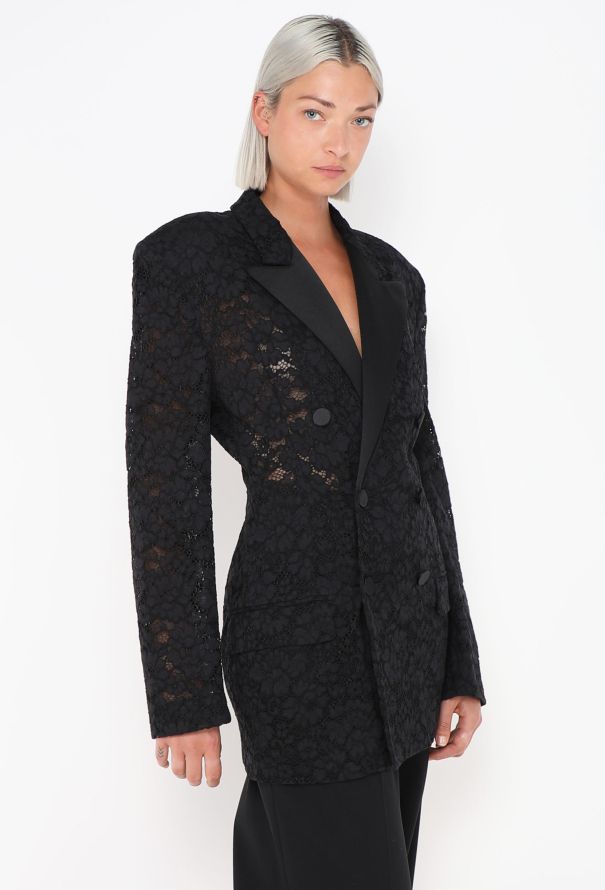 Saint Laurent Pre-Fall 2024 Guipure Smoking Blazer - 3
