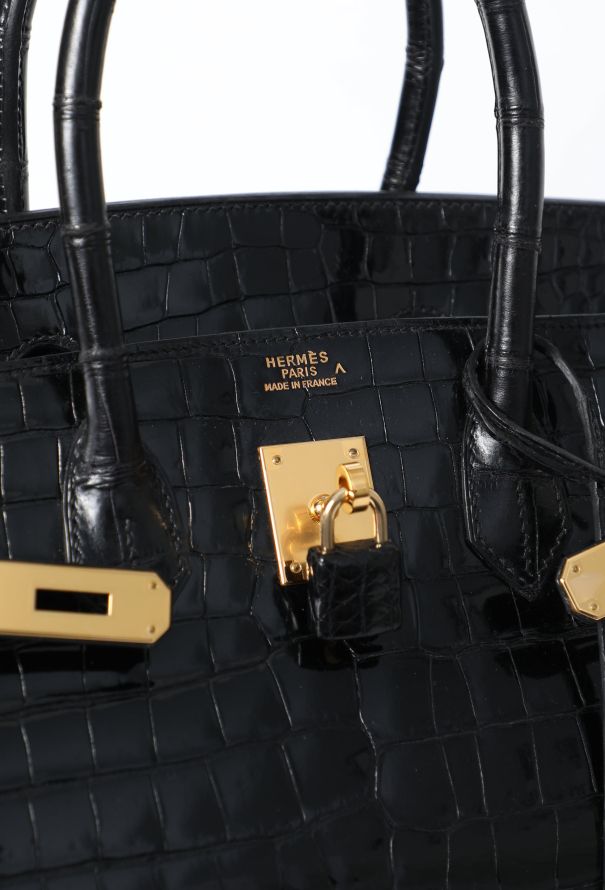 Hermès Exceptional Black Porosus Birkin 35 - 13 Hermès Exceptional Black Porosus Birkin 35 - 13