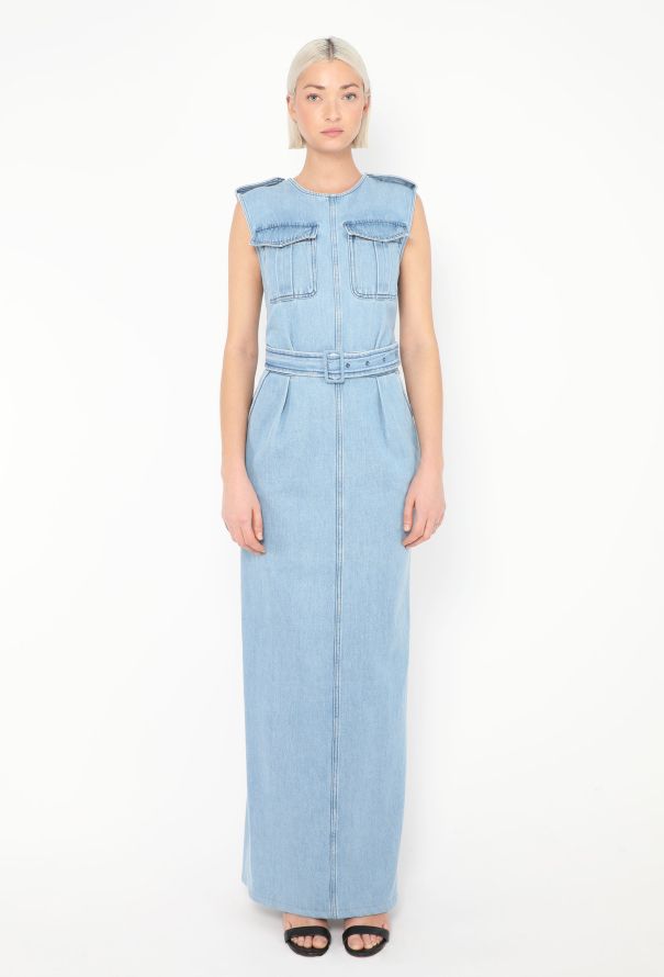 Dries Van Noten 2024 Dresda Belted Denim Dress - 1