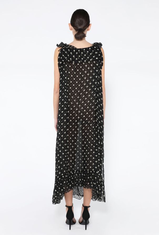 Saint Laurent '70s Spotted Chiffon Maxi Dress - 5