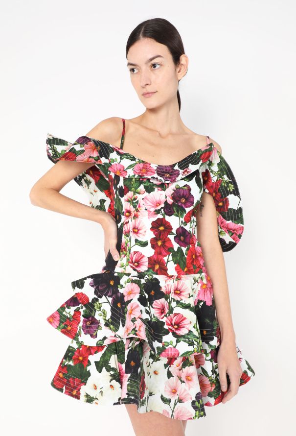 Oscar De La Renta Resort 2024 Ruffled Hollyhock Dress - 1