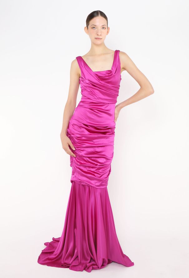 Dolce & Gabbana Late '90s Draped Charmeuse Gown - 1