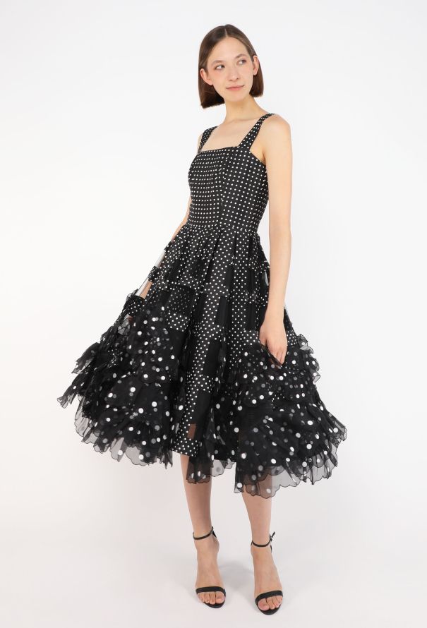 Oscar De La Renta Polka Dot Ruffled Dress, Resort 2008 - 4