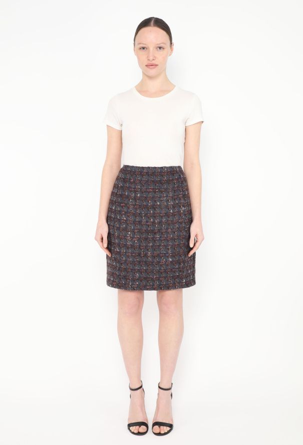Chanel 1994 Houndstooth Tweed Skirt Ensemble - 3