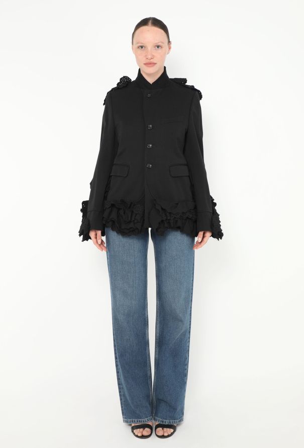 Comme des Garçons F/W 2000 Embroidered Ruffled Blazer - 3 Comme des Garçons F/W 2000 Embroidered Ruffled Blazer - 3