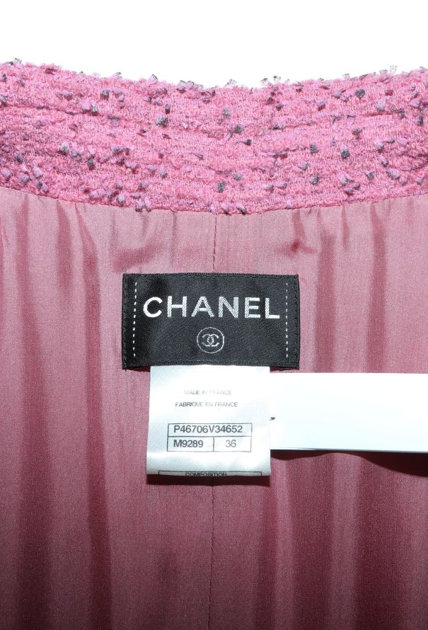 Chanel Collared Bouclé Tweed 'CC' Dress - 6