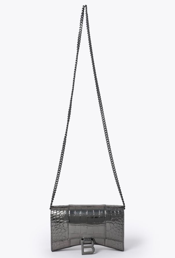 Balenciaga Embossed Hourglass Wallet on Chain - 1