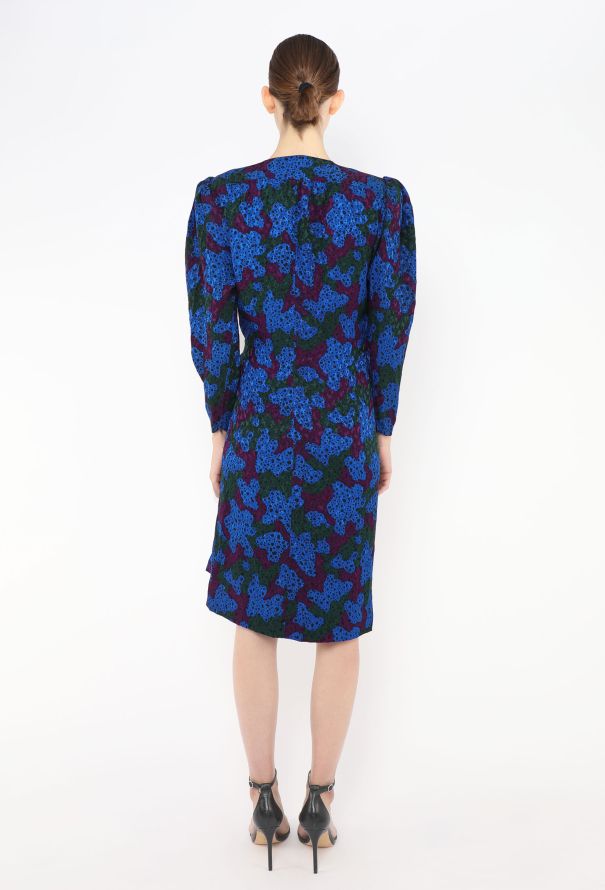 Saint Laurent F/W 1985 Silk Wrap Dress - 5 Saint Laurent F/W 1985 Silk Wrap Dress - 5