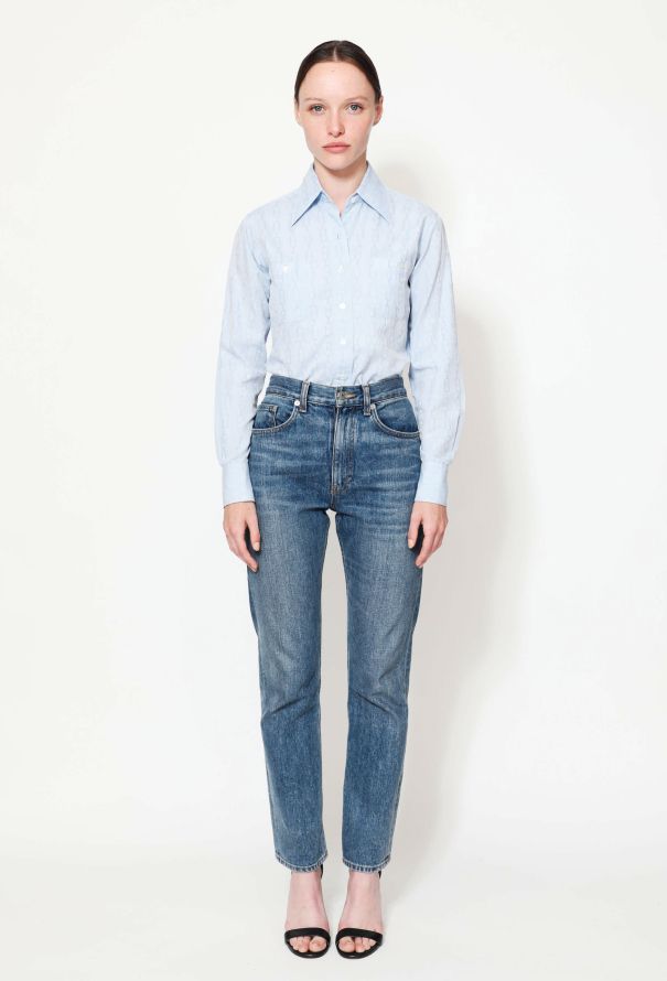 Céline ‘70s Chainlink Triomphe Cotton Shirt - 3