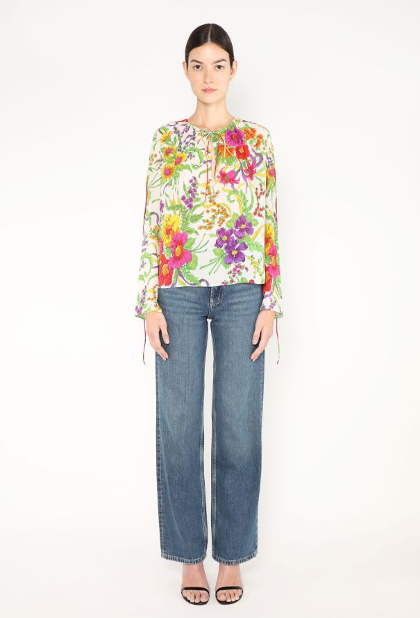 Balenciaga Pre-Fall 2017 Floral Chiffon Blouse - 5