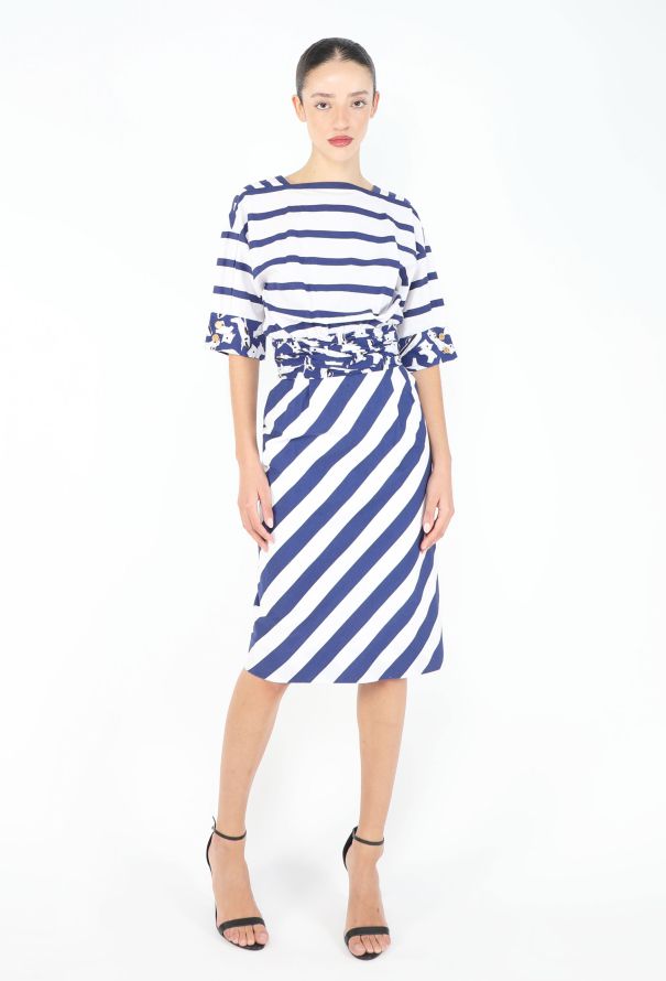 Chanel Late '80s Cinched Marinière Dress - 1