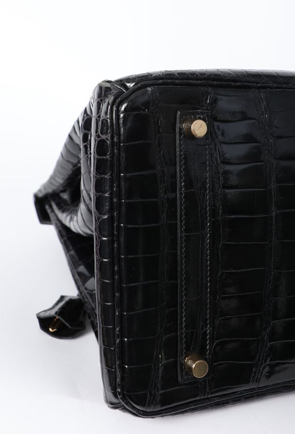 Hermès Exceptional Black Porosus Birkin 35 - 9 Hermès Exceptional Black Porosus Birkin 35 - 9