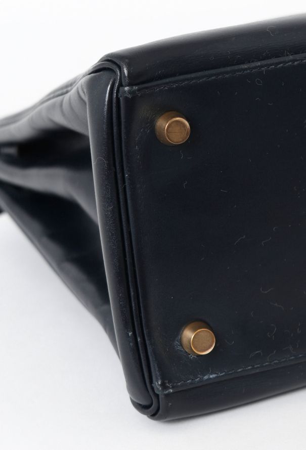 Hermès '90s Navy Box Kelly 32 Retourné - 10