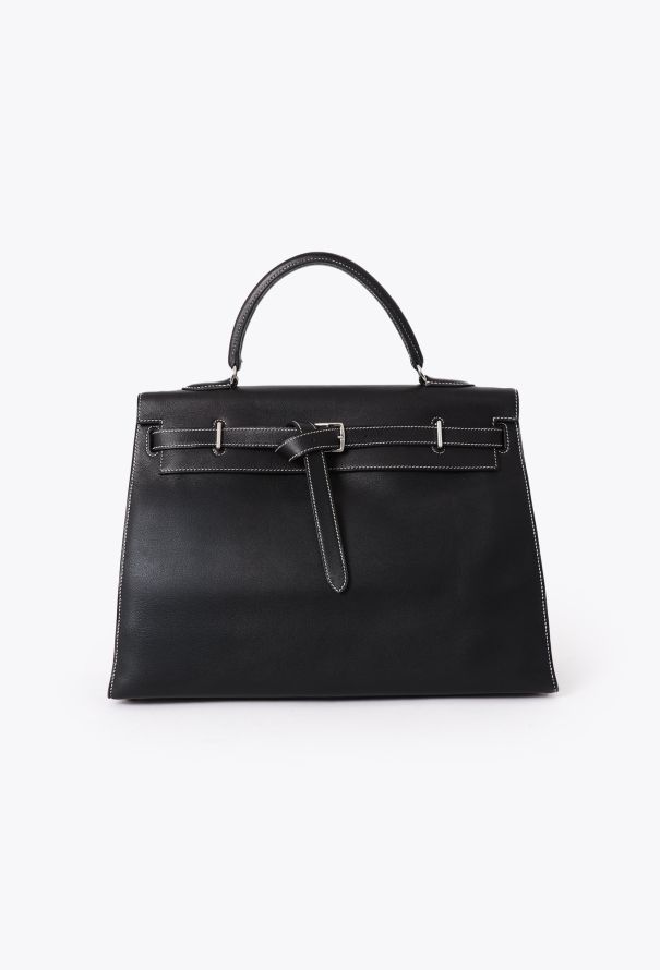 Hermès Black Swift Kelly Flat 35 - 1