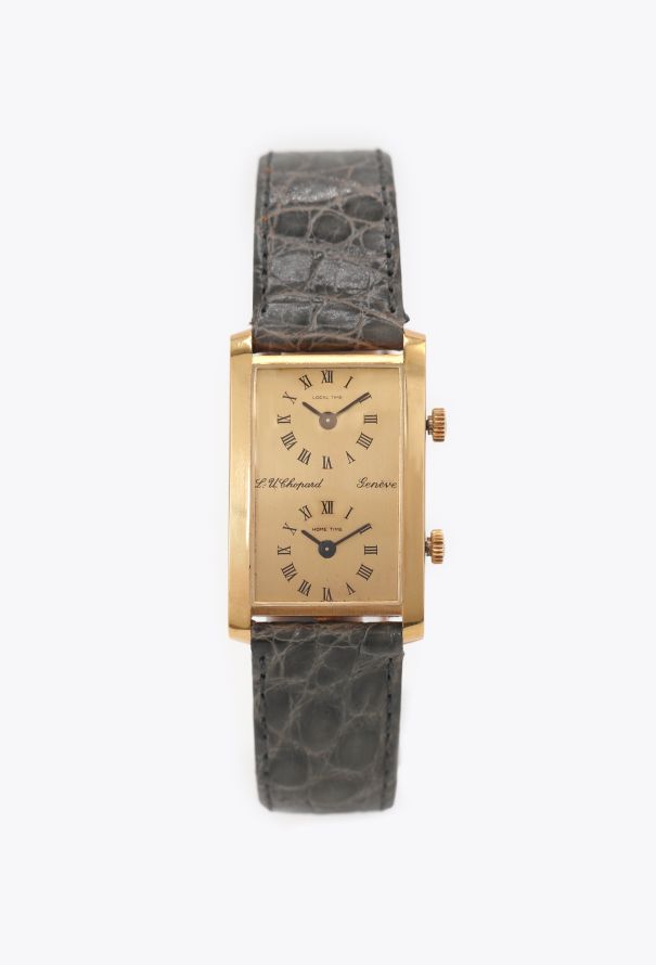 Chopard 1970s 18k Yellow Gold Dual Time Watch - 1