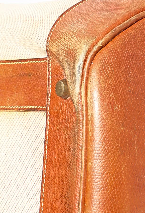 Hermès 1970s Toile H & Calfskin RD Travel Bag - 9 Hermès 1970s Toile H & Calfskin RD Travel Bag - 9