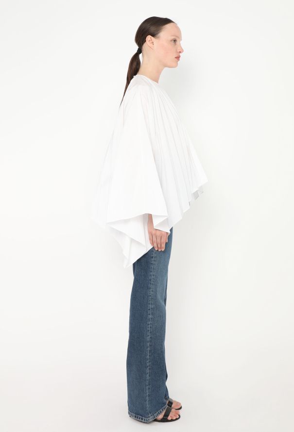 Valentino S/S 2019 Pleated Angel-Sleeve Blouse - 4