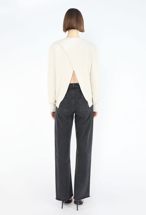 Céline Cashmere Open-Back Triomphe Sweater - 2