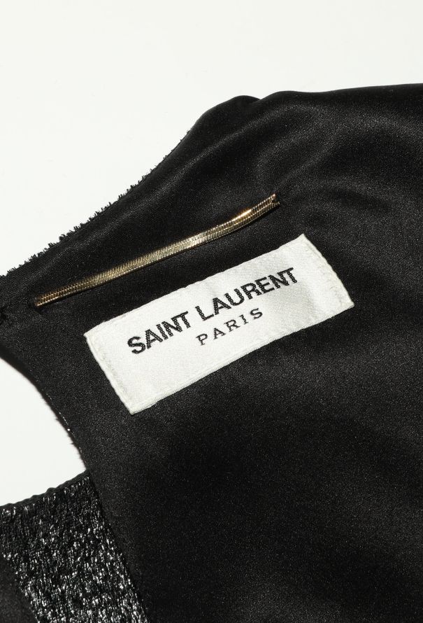 Saint Laurent 2018 Silver Lamè Draped Dress - 6 Saint Laurent 2018 Silver Lamè Draped Dress - 6