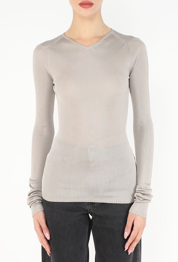 Miu Miu F/W 2025 Ribbed Knit Silk Top - 1