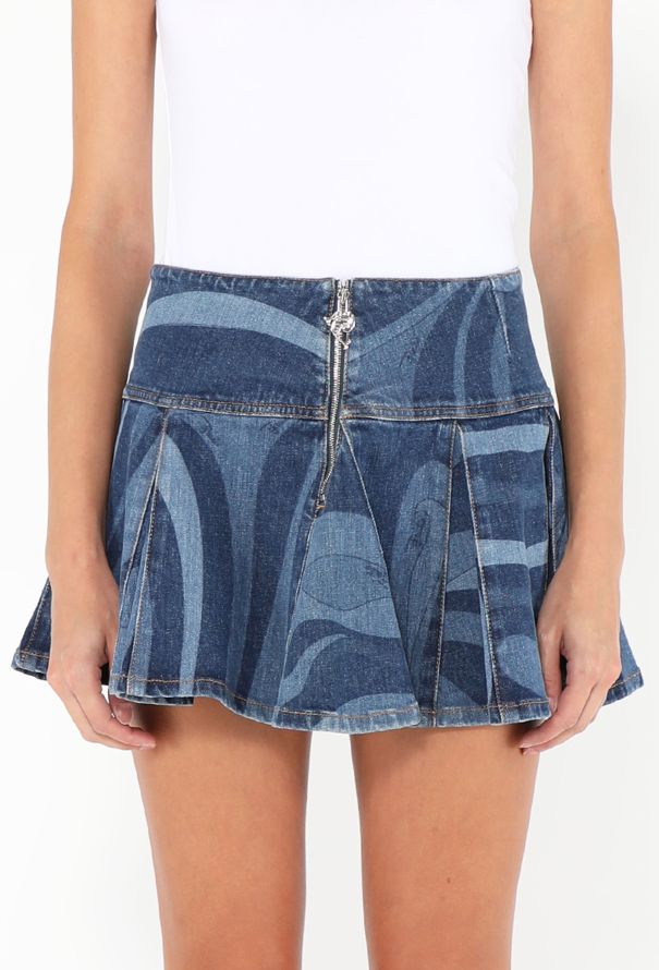 Emilio Pucci Marmo Pleated Denim Skirt, 2024 - 3