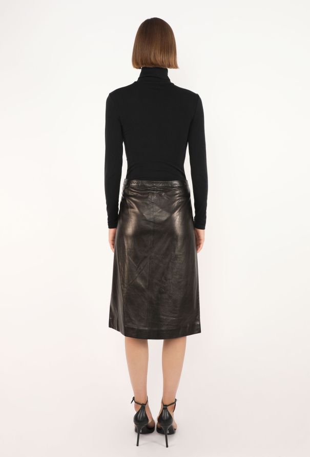 Gucci Belted Leather Skirt, Late 1990s - 5