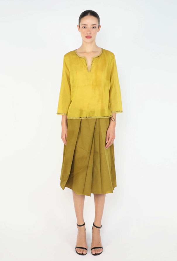 Prada Embroidered Belted Voile Ensemble, 1999 - 3