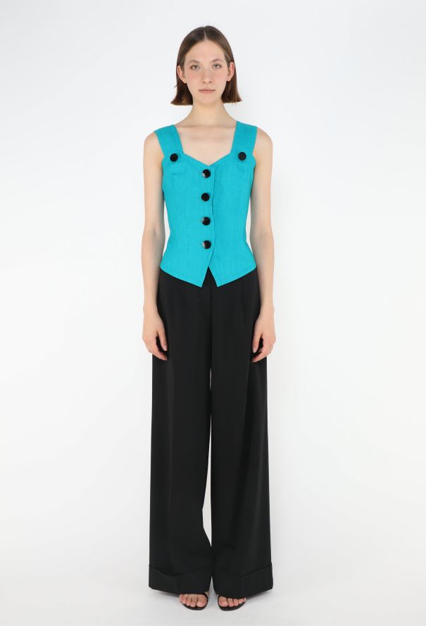 Saint Laurent '90s Linen Bustier Top - 3