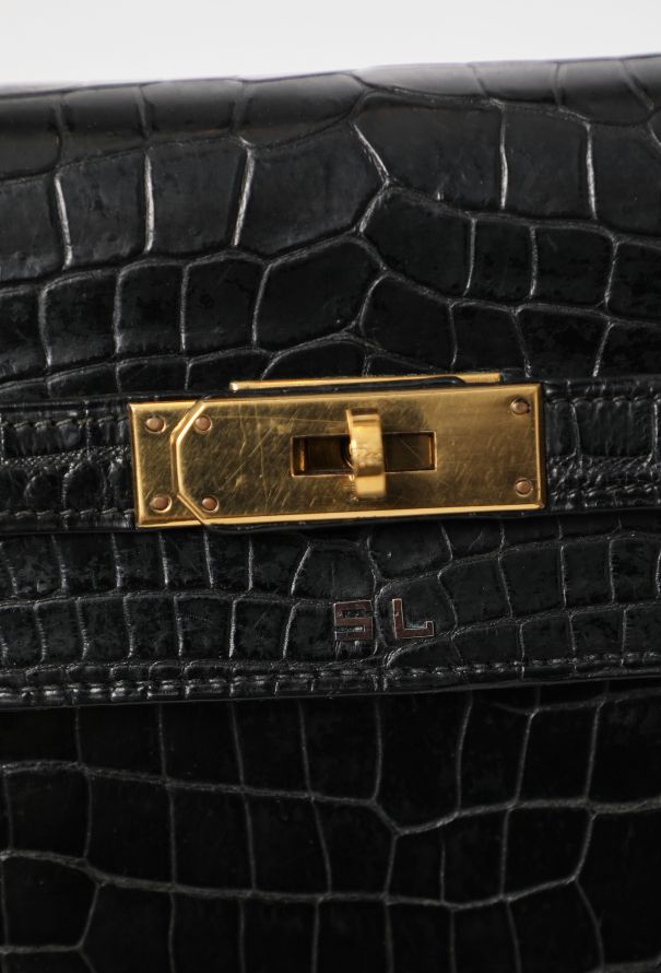 Hermès Black Porosus Kelly Sellier 32, 1964 - 11