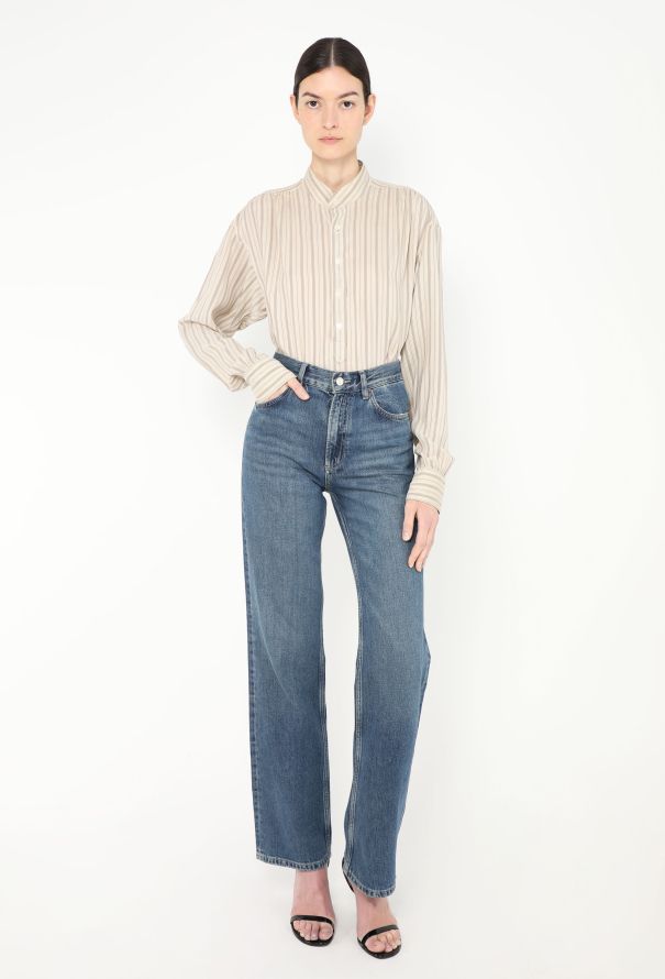 Saint Laurent Vintage Striped Silk Tunic - 3 Saint Laurent Vintage Striped Silk Tunic - 3