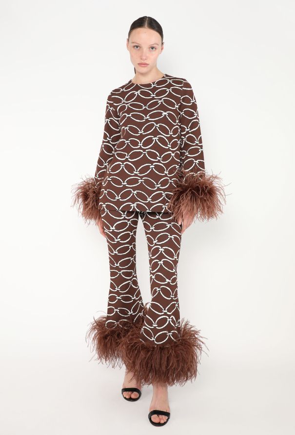 Valentino Resort 2023 Ostrich Trim Intarsia Ensemble - 1