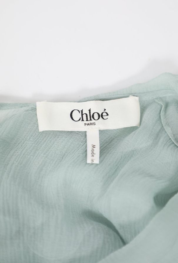 Chloé F/W 2024 Ruffled Chiffon Dress - 6