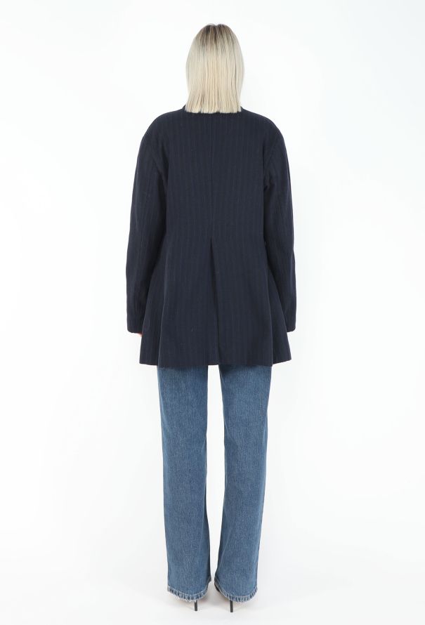 Romeo Gigli 1990 Pinstripe Padded Kimono Jacket - 5