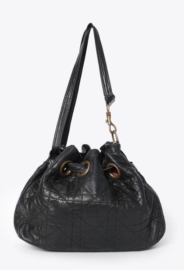 Dior Vintage Cannage Drawstring Bucket Bag - 4
