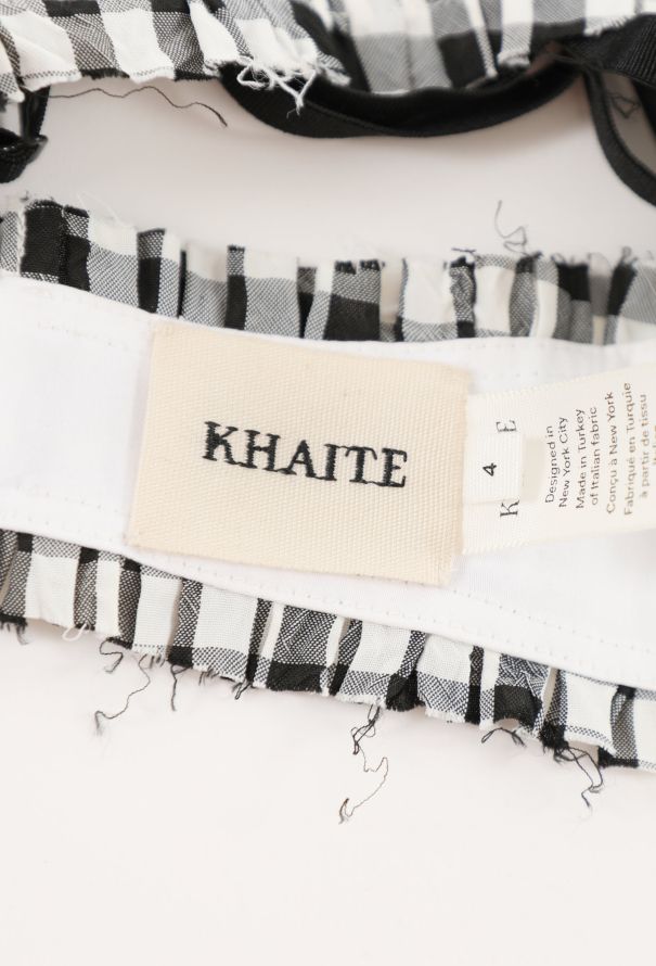 Khaite 2020 Indira Gingham Bustier Top - 5