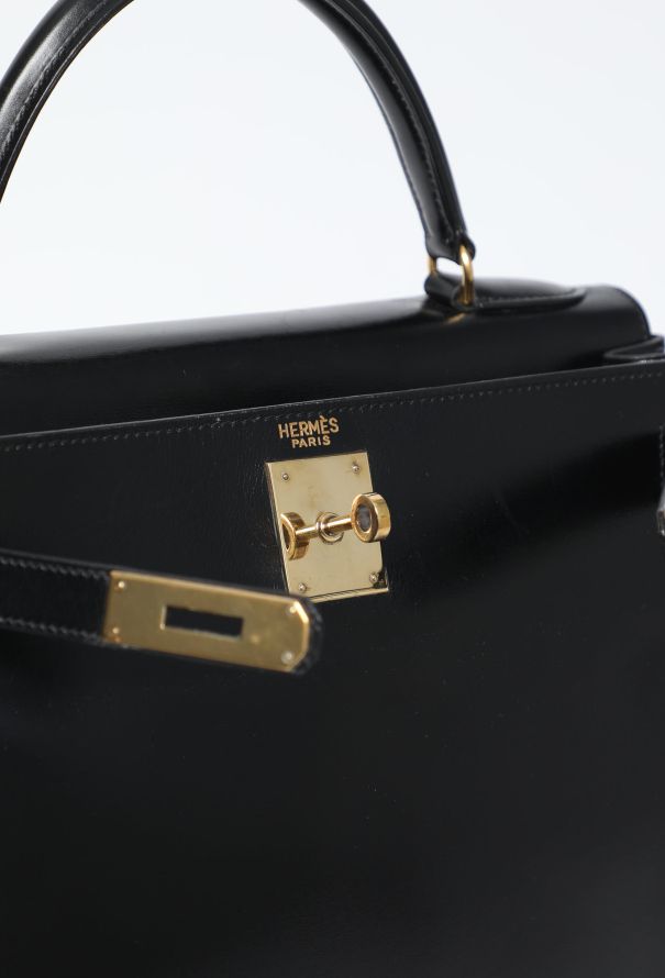Hermès Exquisite Vintage Black Box Kelly Retourné 28 - 12