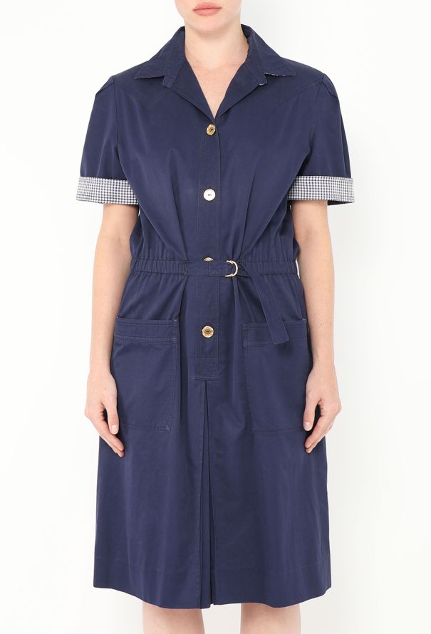 Céline '70s Belted Poplin Gingham Dress - 3 Céline '70s Belted Poplin Gingham Dress - 3